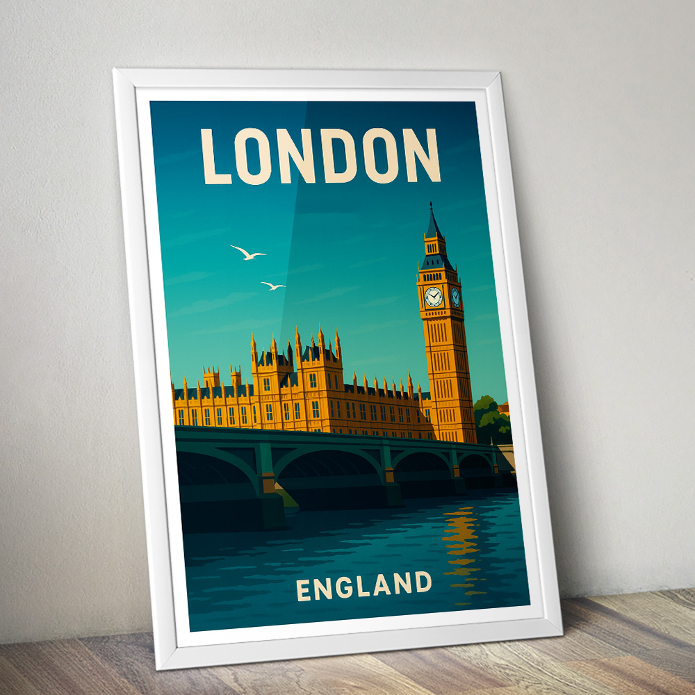 LONDON BIG BEN AND PARLIAMENT MINIMALIST TRAVEL POSTER