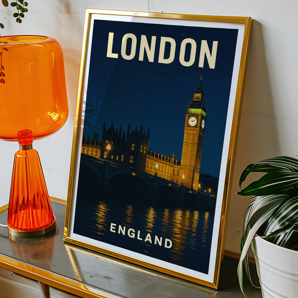 Alternative view of LONDON BIG BEN AT NIGHT MINIMALIST TRAVEL POSTER