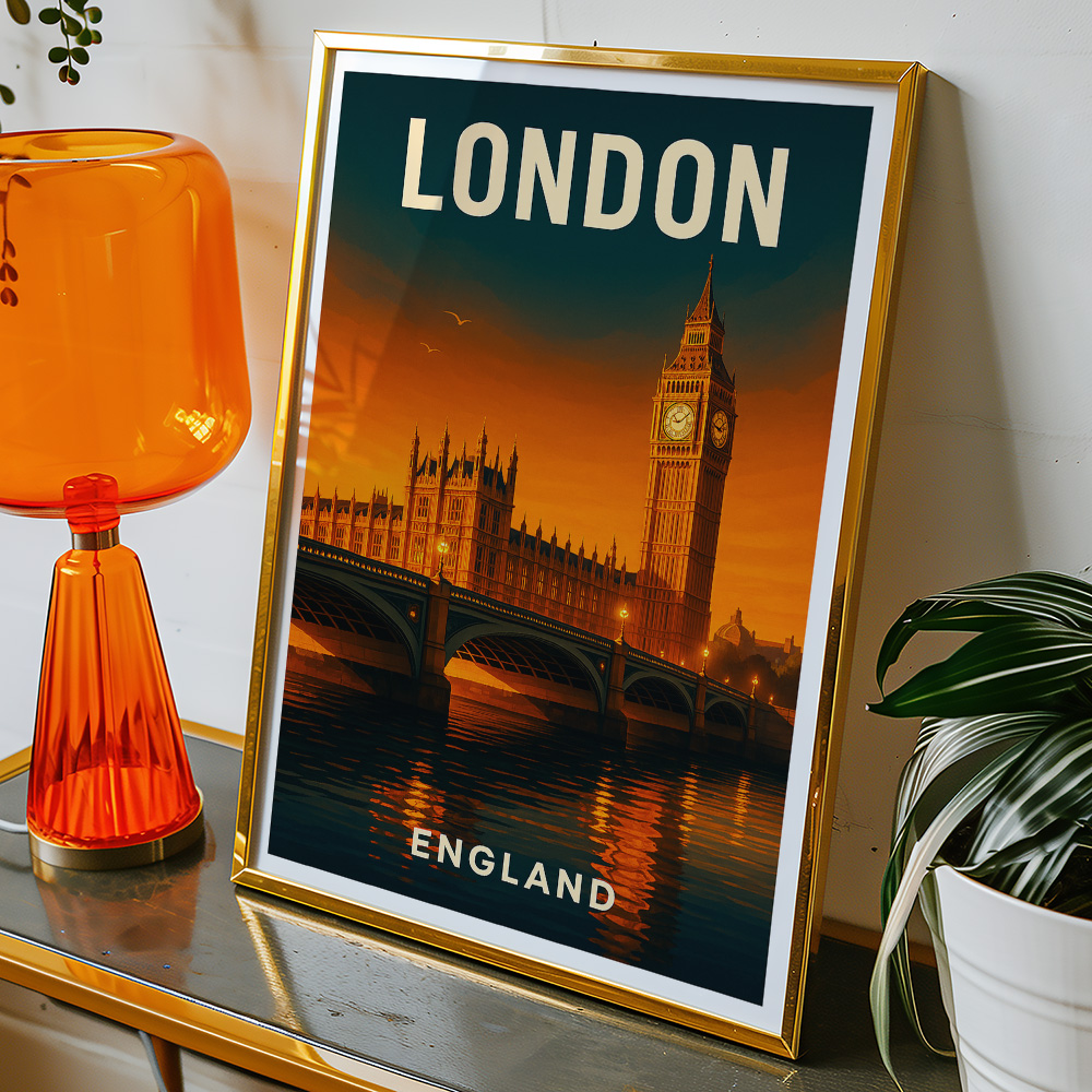 Alternative view of LONDON BIG BEN AT SUNSET MINIMALIST TRAVEL POSTER