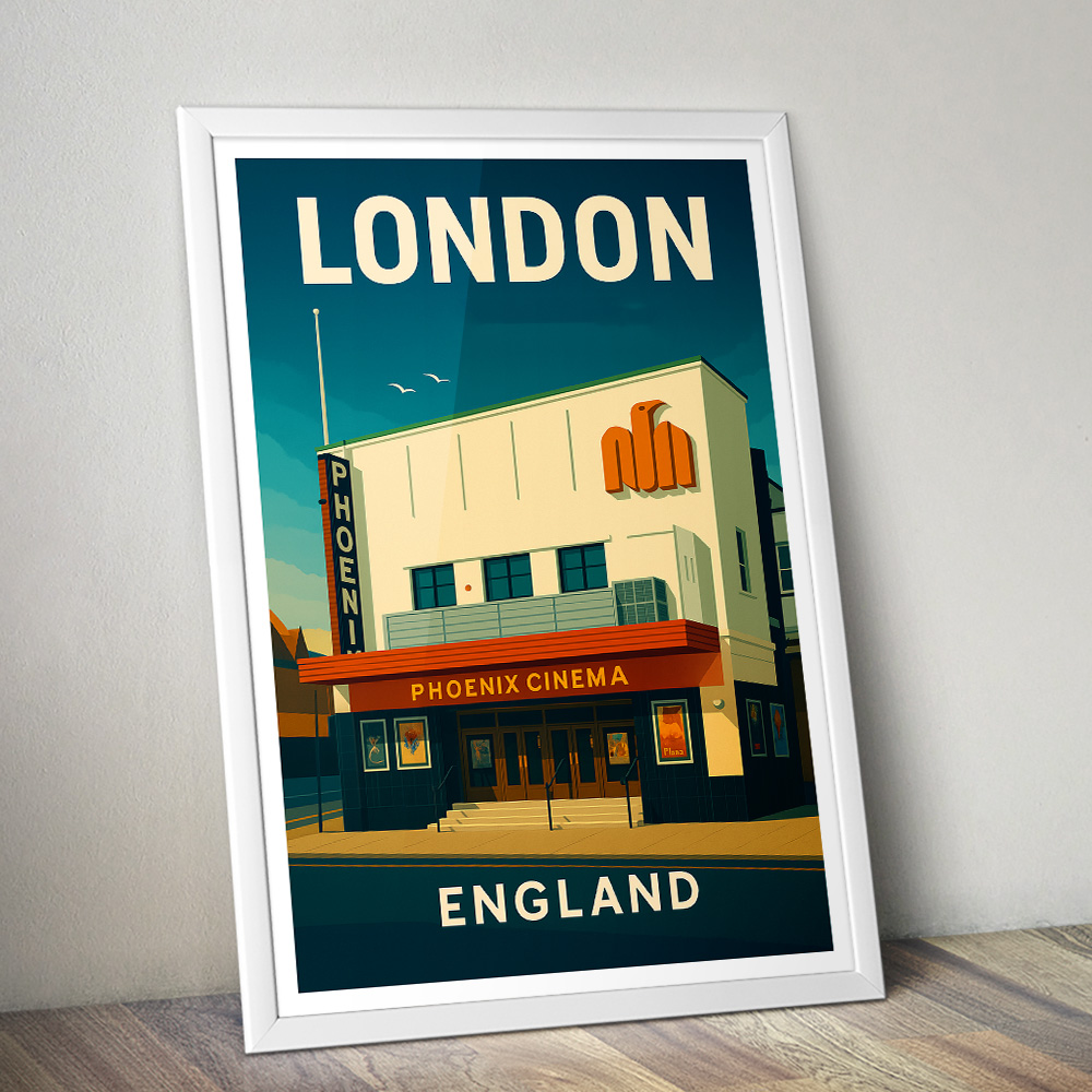 LONDON PHOENIX CINEMA MINIMALIST TRAVEL POSTER