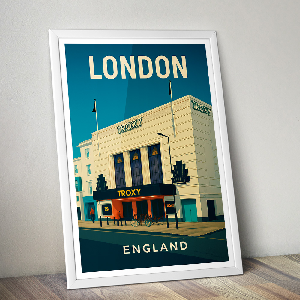 LONDON TROXY CINEMA MINIMALIST TRAVEL POSTER