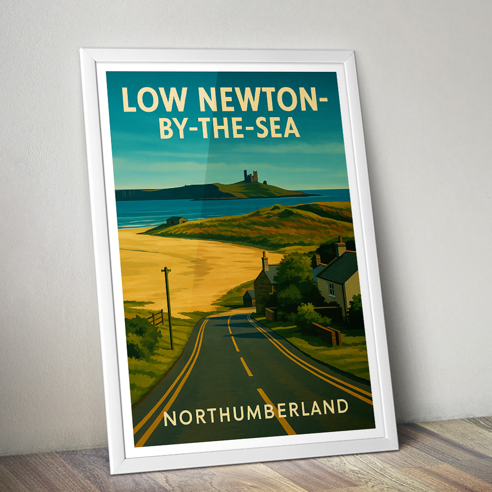 LOW NEWTON-BY-THE-SEA MINIMALIST TRAVEL POSTER NORTH EAST
