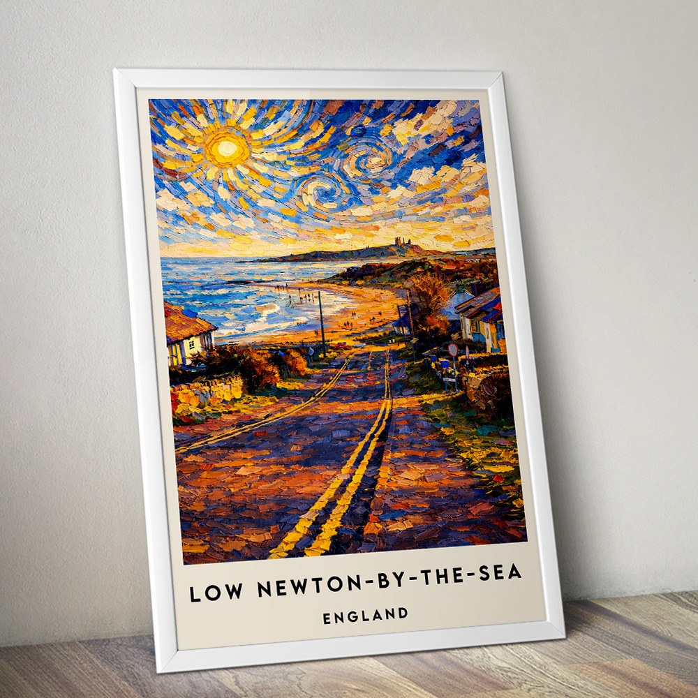 LOW NEWTON BY THE SEA VAN GOGH STYLE TRAVEL POSTER NORTH EAST