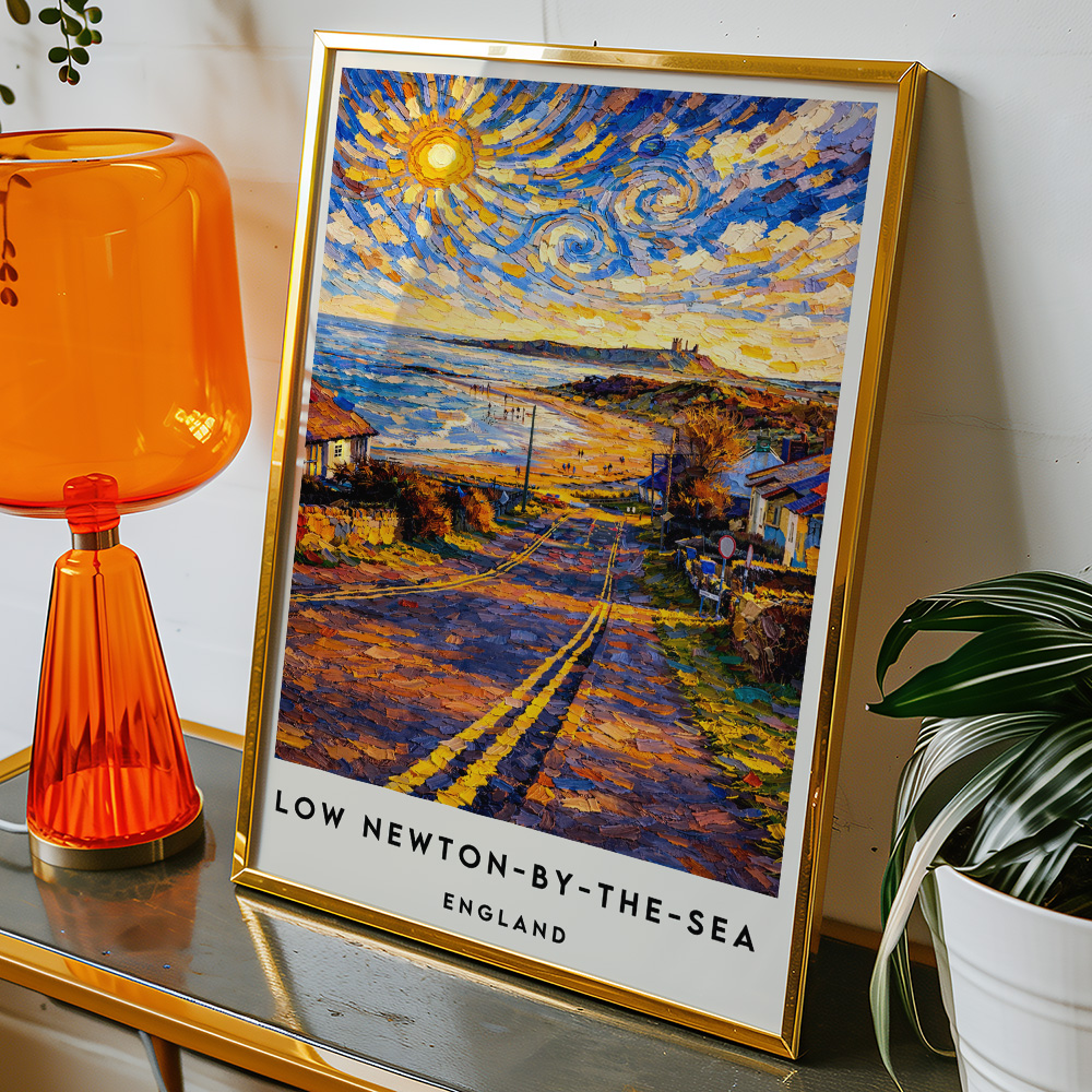 Alternative view of LOW NEWTON BY THE SEA VAN GOGH STYLE TRAVEL POSTER NORTH EAST