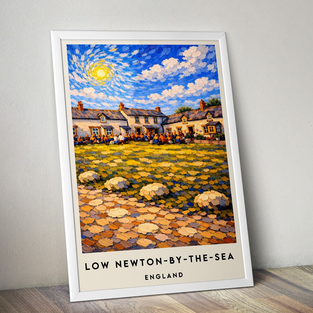LOW NEWTON BY THE SEA PUB VAN GOGH STYLE TRAVEL POSTER NORTH EAST