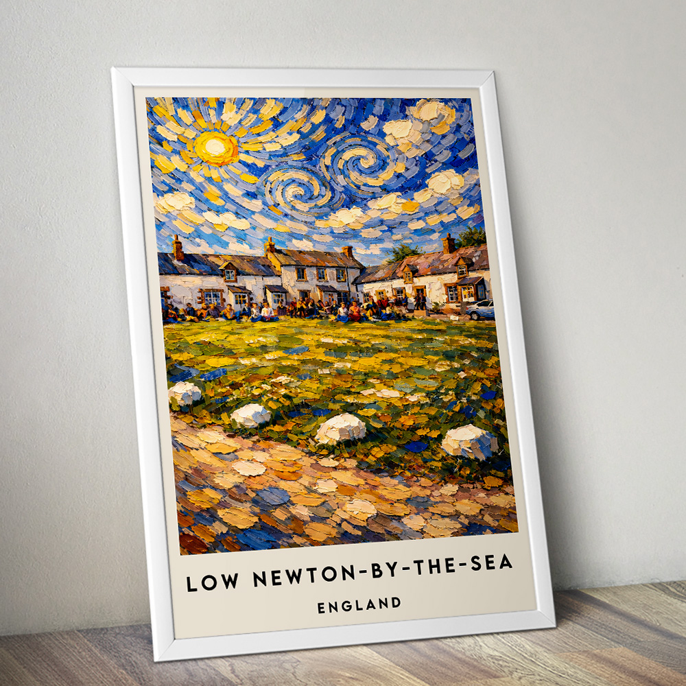 LOW NEWTON BY THE SEA PUB 2 VAN GOGH STYLE TRAVEL POSTER NORTH EAST