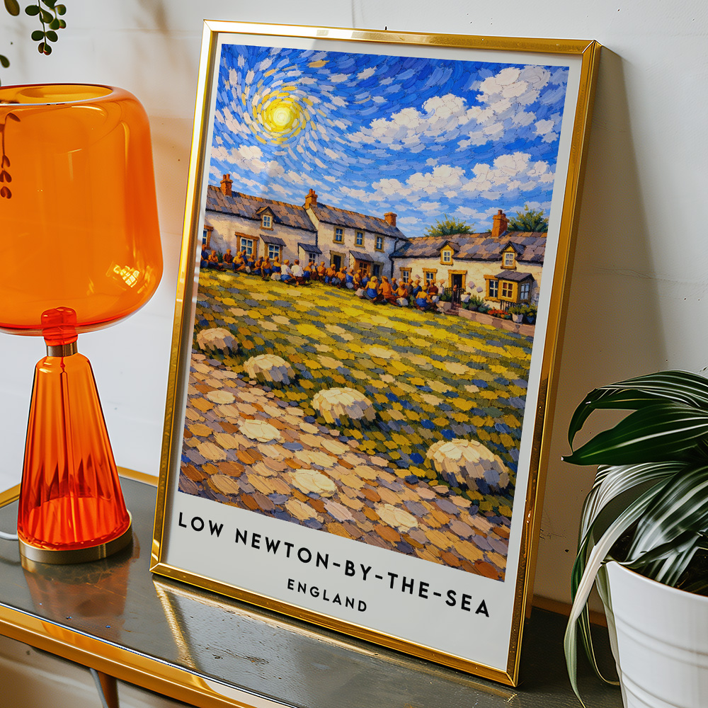 Alternative view of LOW NEWTON BY THE SEA PUB VAN GOGH STYLE TRAVEL POSTER NORTH EAST