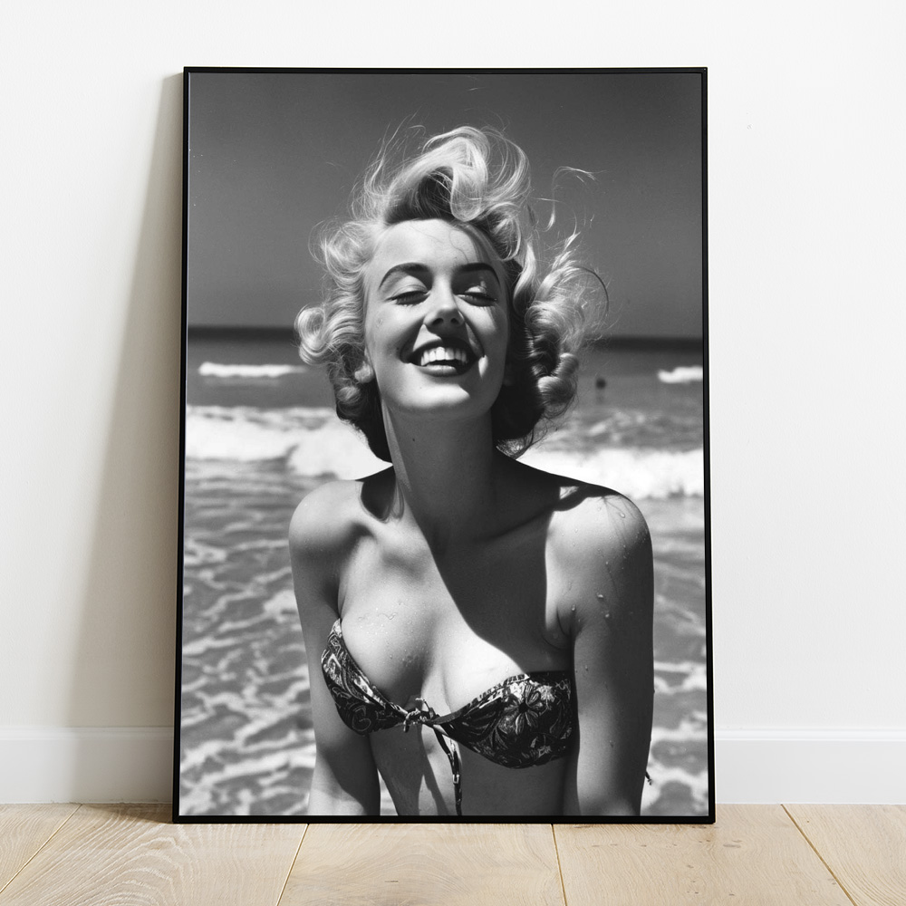 MARILYN MUNROE BLACK AND WHITE BOLD AND MAXIMALIST POSTER