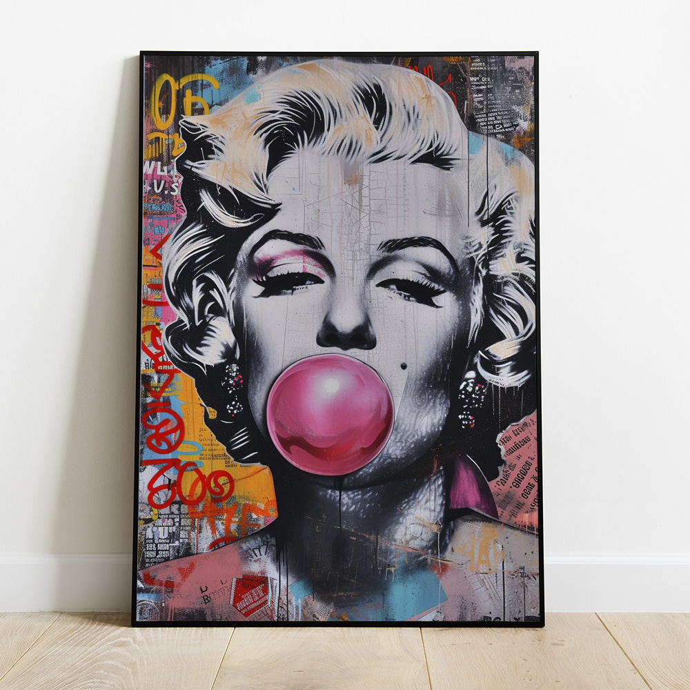 MARILYN POP ART BUBBLEGUM BOLD AND MAXIMALIST POSTER