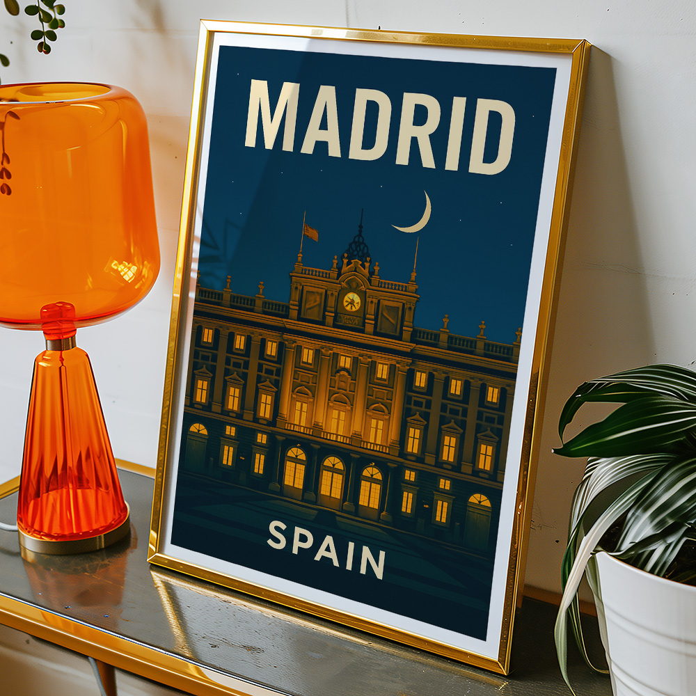Alternative view of MADRID PALACE AT NIGHT MINIMALIST TRAVEL POSTER