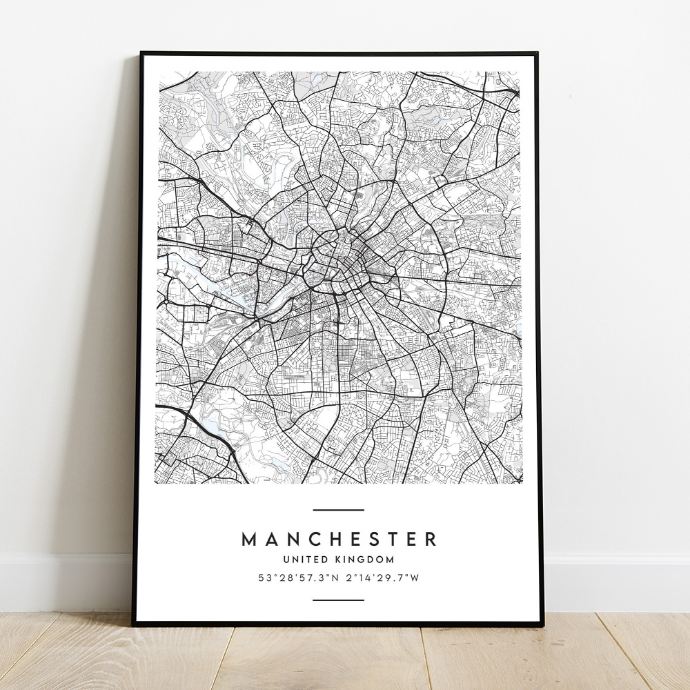 MANCHESTER MINIMALIST CITY MAP POSTER