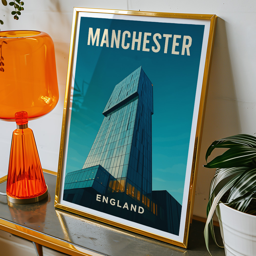 Alternative view of MANCHESTER BEETHAM TOWER MINIMALIST TRAVEL POSTER NORTH WEST
