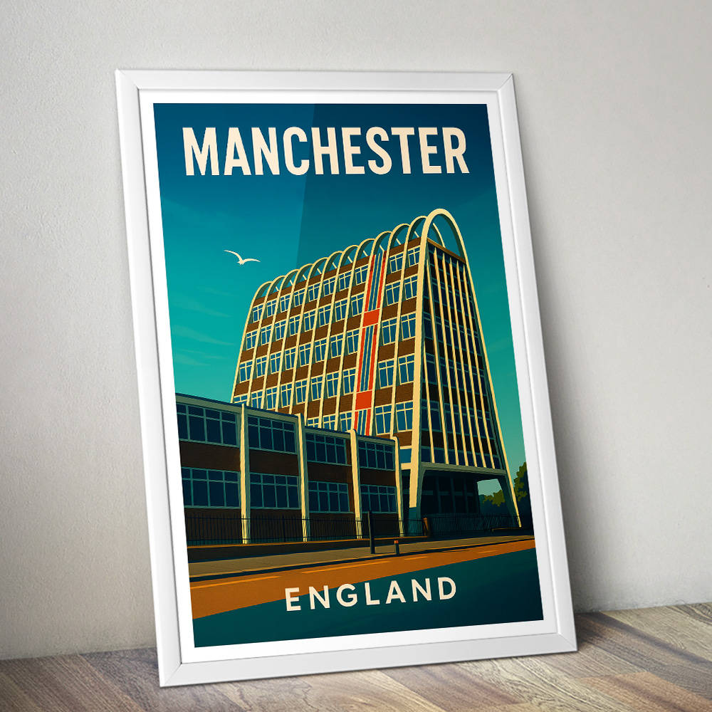 MANCHESTER TOAST RACK MINIMALIST TRAVEL POSTER NORTH WEST