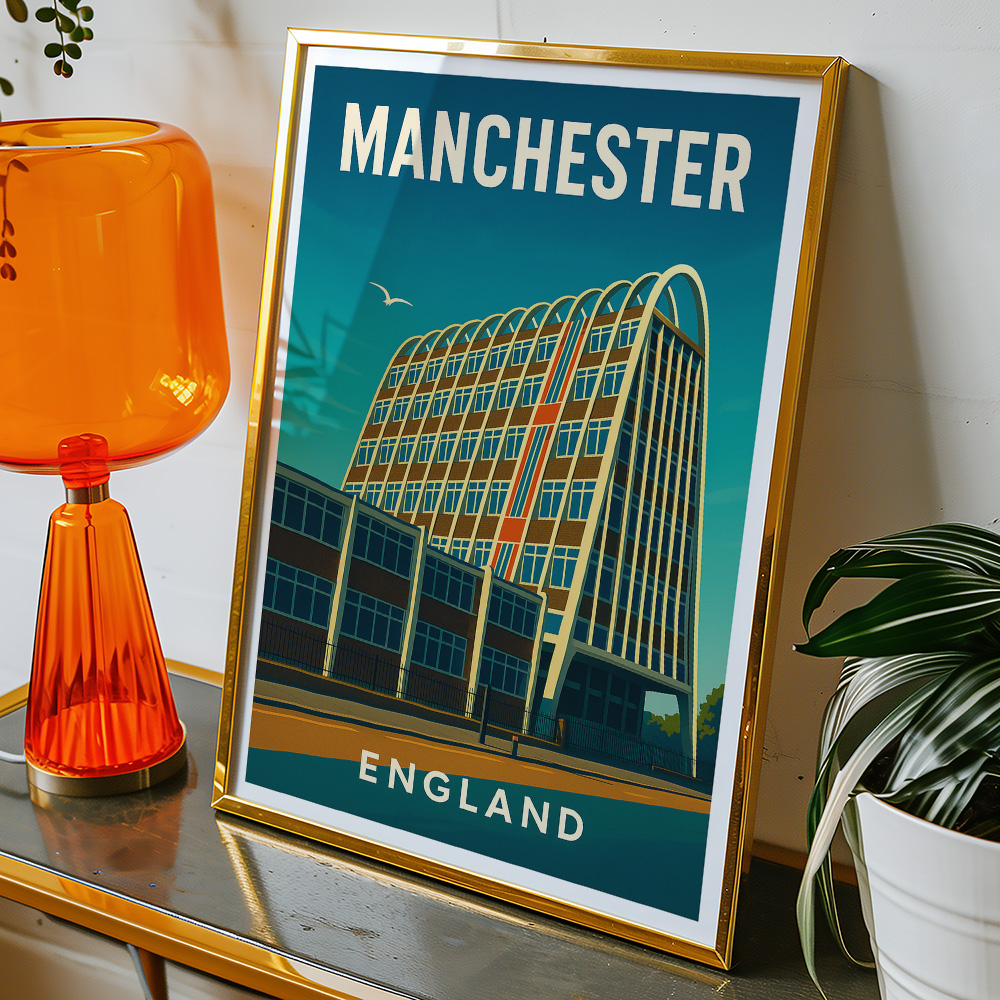 Alternative view of MANCHESTER TOAST RACK MINIMALIST TRAVEL POSTER NORTH WEST