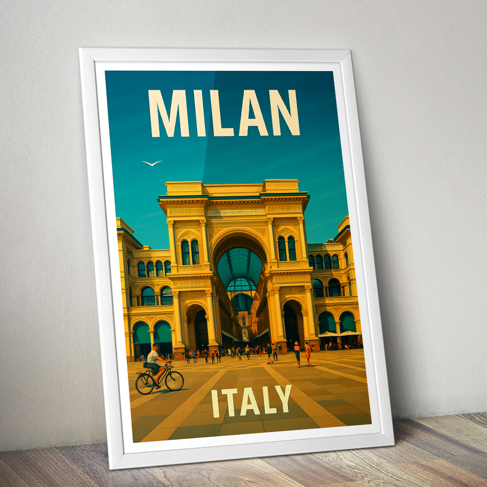 MILAN GALLERIA ON A SUNNY DAY MINIMALIST TRAVEL POSTER