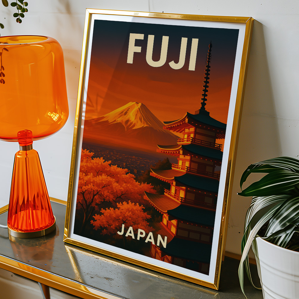 Alternative view of MOUNT FUJI AT SUNSET MINIMALIST TRAVEL POSTER