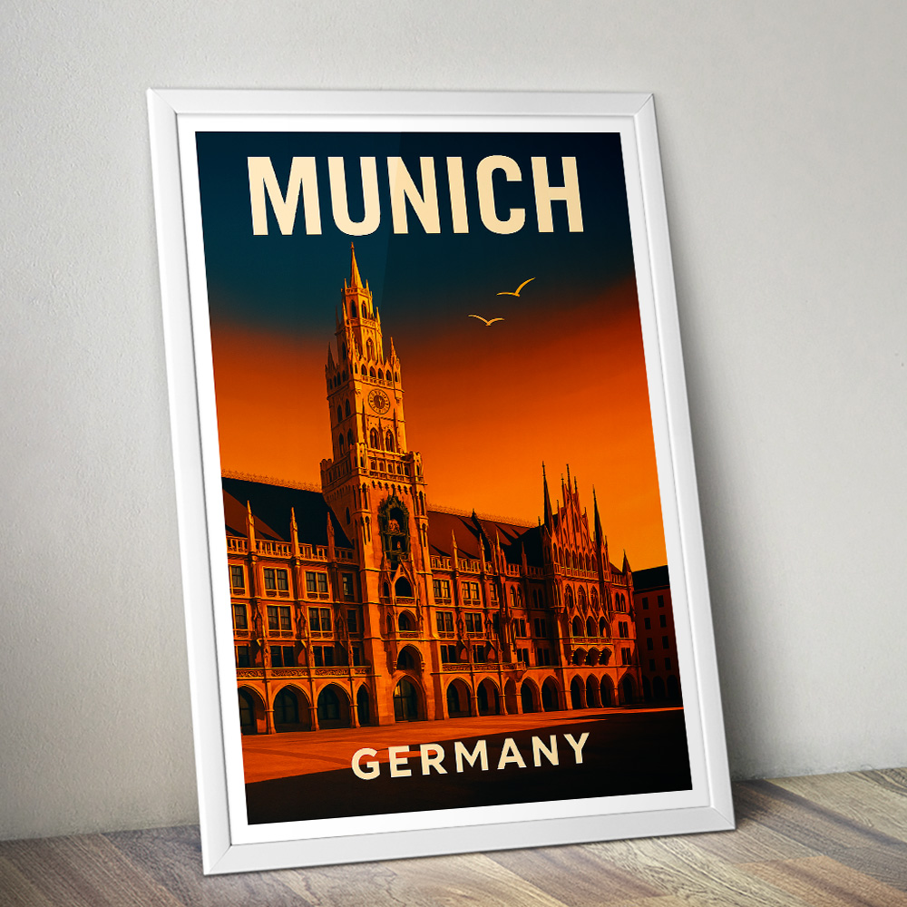 MUNICH AT SUNSET MINIMALIST TRAVEL POSTER