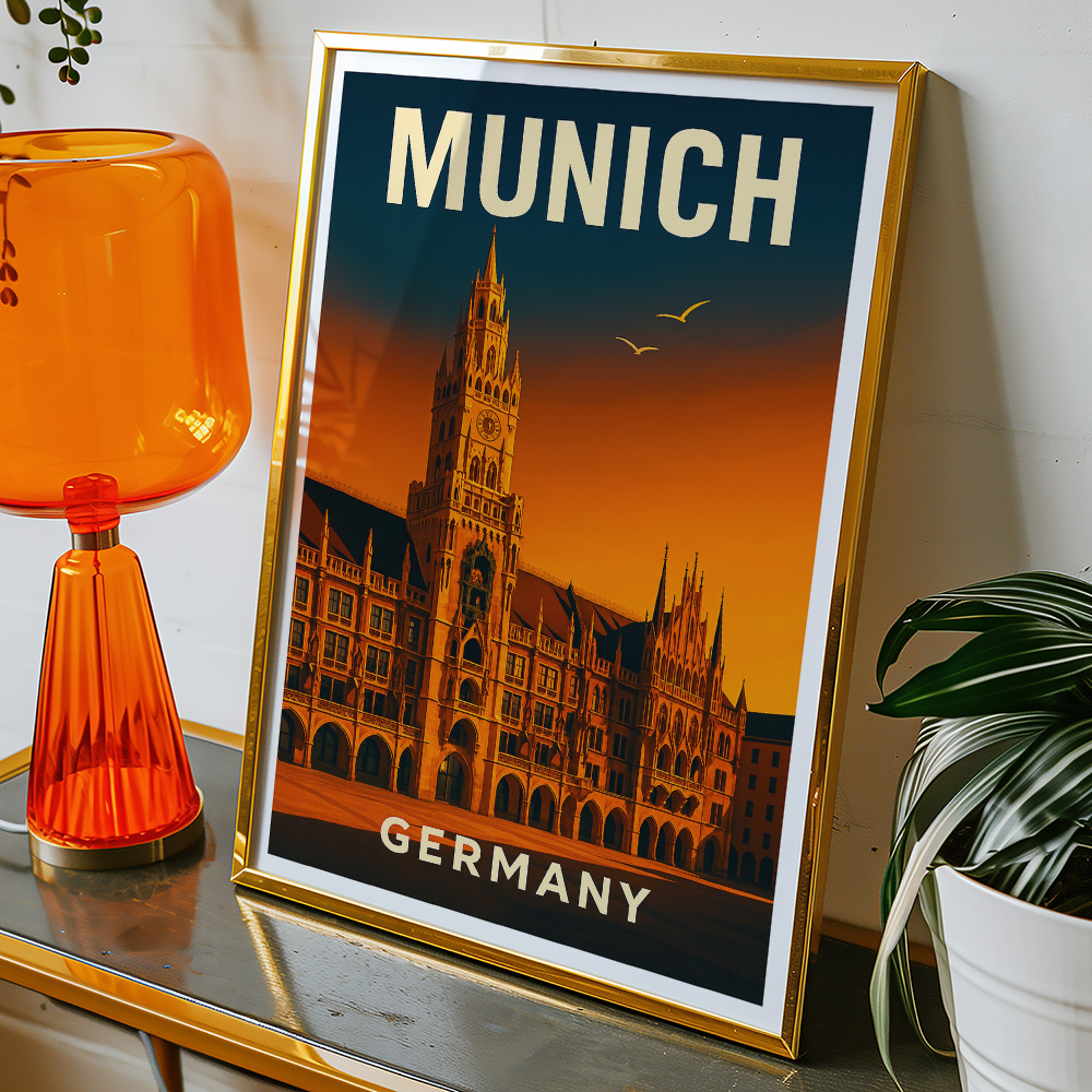 Alternative view of MUNICH AT SUNSET MINIMALIST TRAVEL POSTER