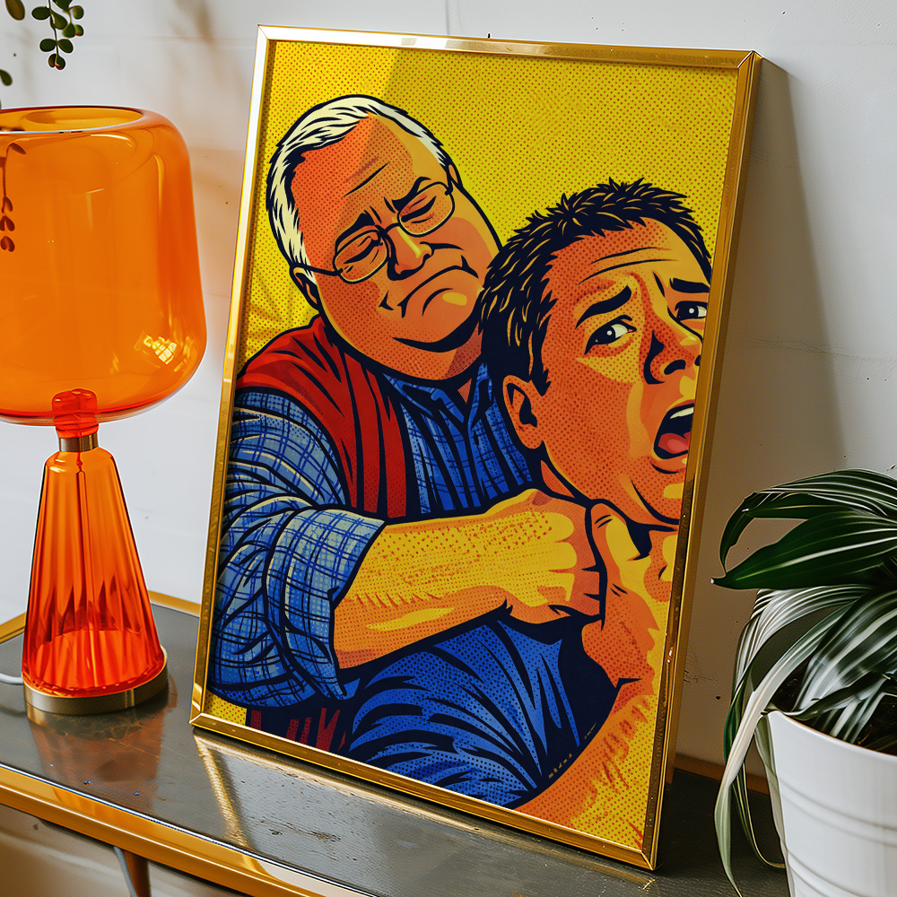 NEIGHBOURS HAROLD BISHOP STANGLING PAUL ROBINSON MAXIMALIST POP ART STYLE POSTER