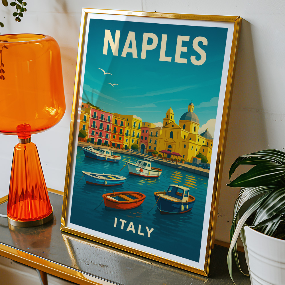 Alternative view of NAPLES HARBOUR ITALY MINIMALIST TRAVEL POSTER