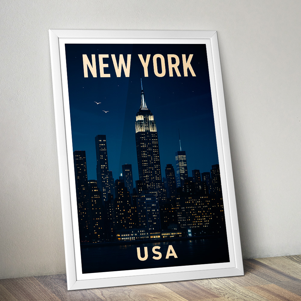 NEW YORK CITY NIGHTSCAPE MINIMALIST TRAVEL POSTER