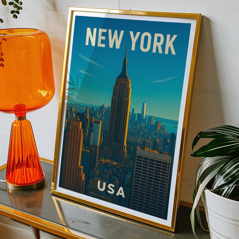 Alternative view of NEW YORK CITY SKYLINE MINIMALIST TRAVEL POSTER