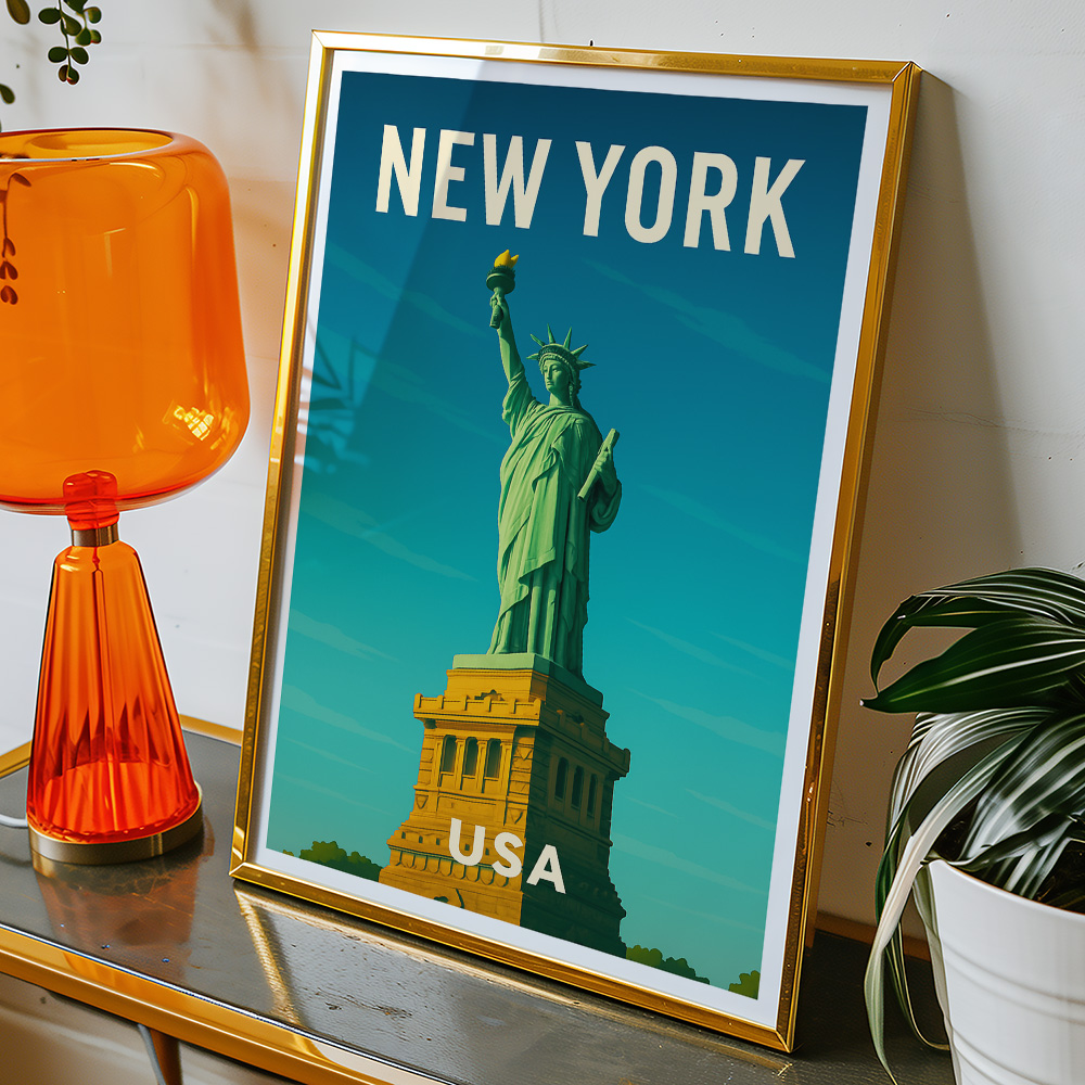 Alternative view of NEW YORK STATUE OF LIBERTY MINIMALIST TRAVEL POSTER