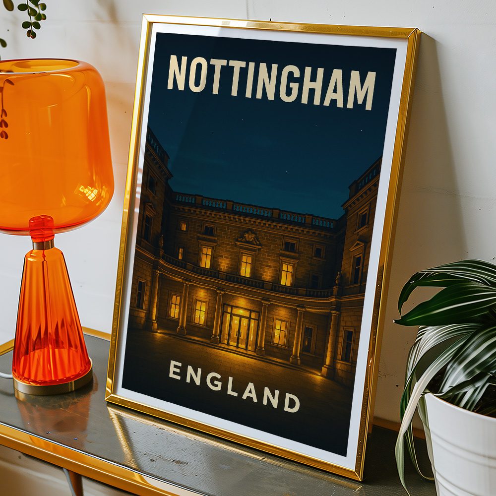 Alternative view of NOTTINGHAM AT NIGHT MINIMALIST TRAVEL POSTER