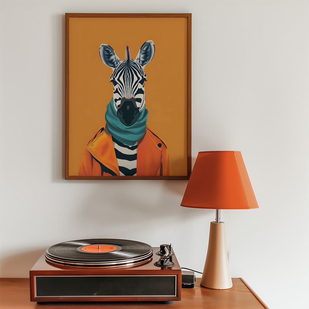 Alternative view of ORANGE ZEBRA BOLD AND MAXIMALIST POSTER