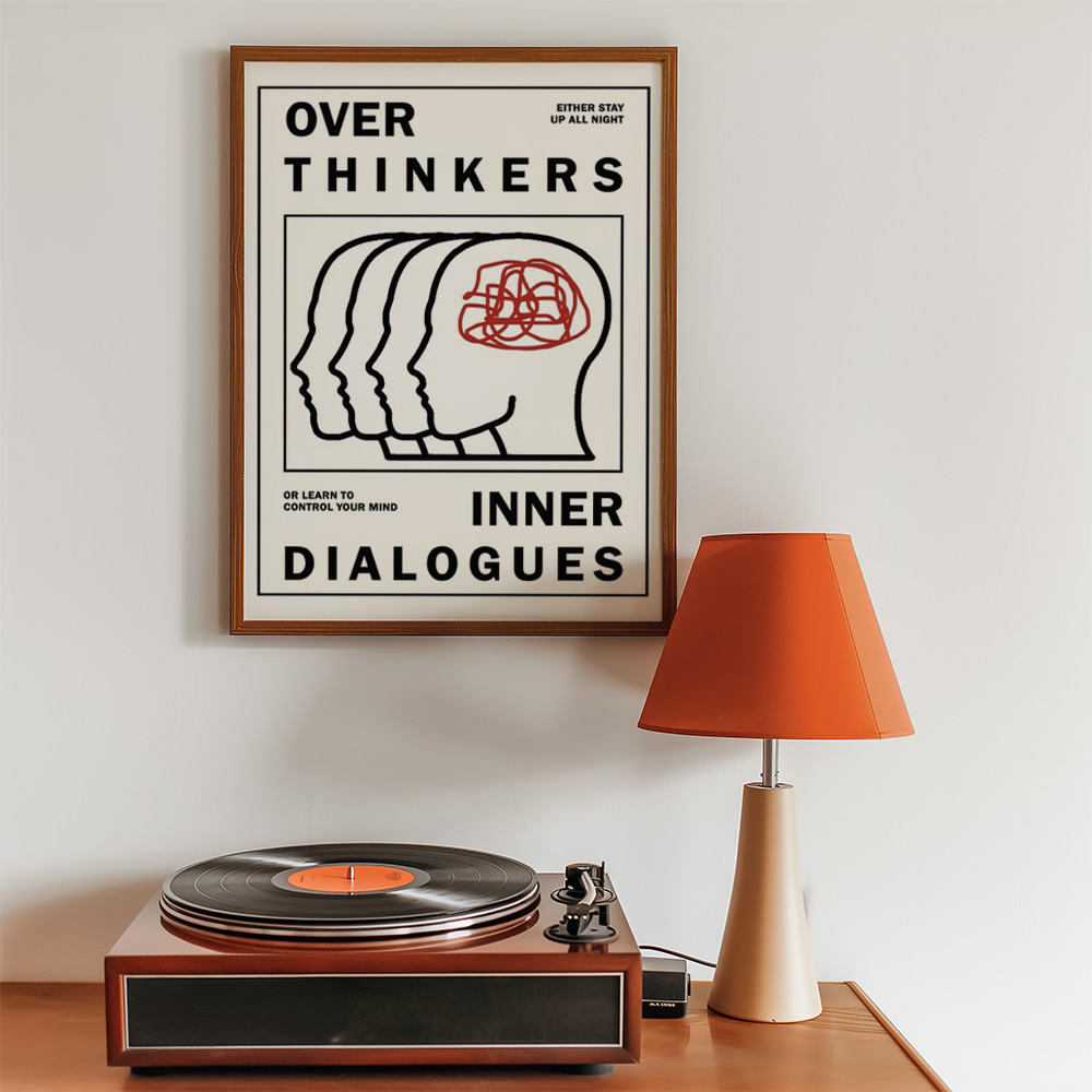 Alternative view of OVER THINKERS INNER DIALOGUES BOLD AND MAXIMALIST POSTER
