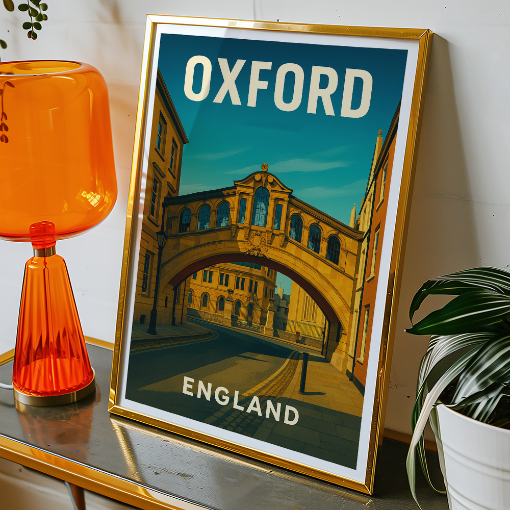Alternative view of OXFORD BRIDGE OF SIGHS MINIMALIST TRAVEL POSTER