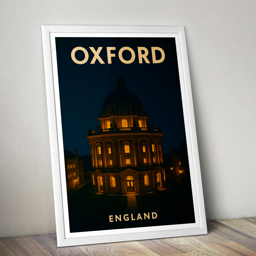 OXFORD BY NIGHT MINIMALIST TRAVEL POSTER