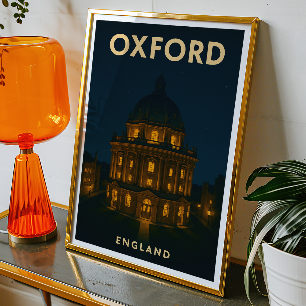 Alternative view of OXFORD BY NIGHT MINIMALIST TRAVEL POSTER