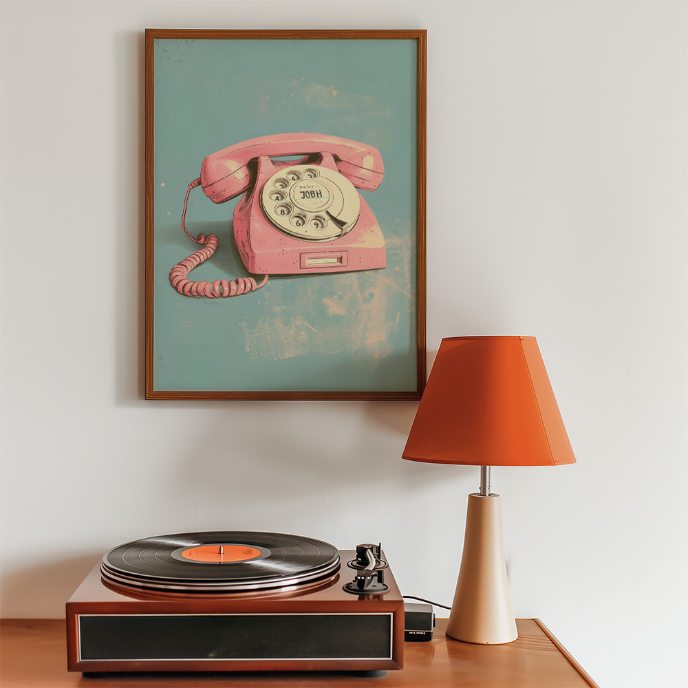 Alternative view of PINK TELEPHONE BOLD AND MAXIMALIST POSTER