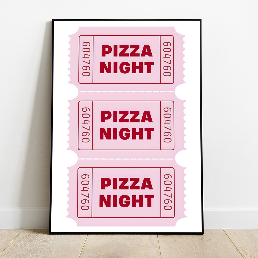 PIZZA NIGHT TICKETS BOLD AND MAXIMALIST POSTER