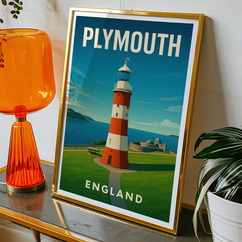 Alternative view of PLYMOUTH SMEATON'S TOWER MINIMALIST TRAVEL POSTER