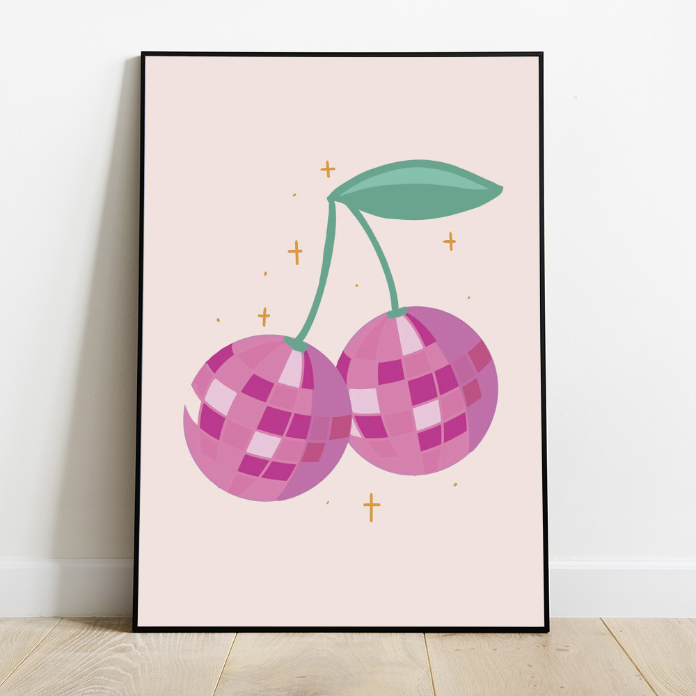 PURPLE CHERRIES GLITTERBALL BOLD AND MAXIMALIST POSTER