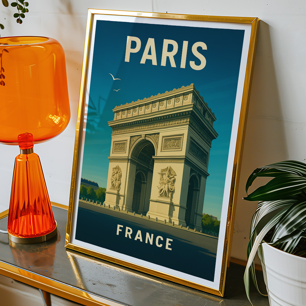 Alternative view of PARIS ARC DE TRIOMPHE MINIMALIST TRAVEL POSTER