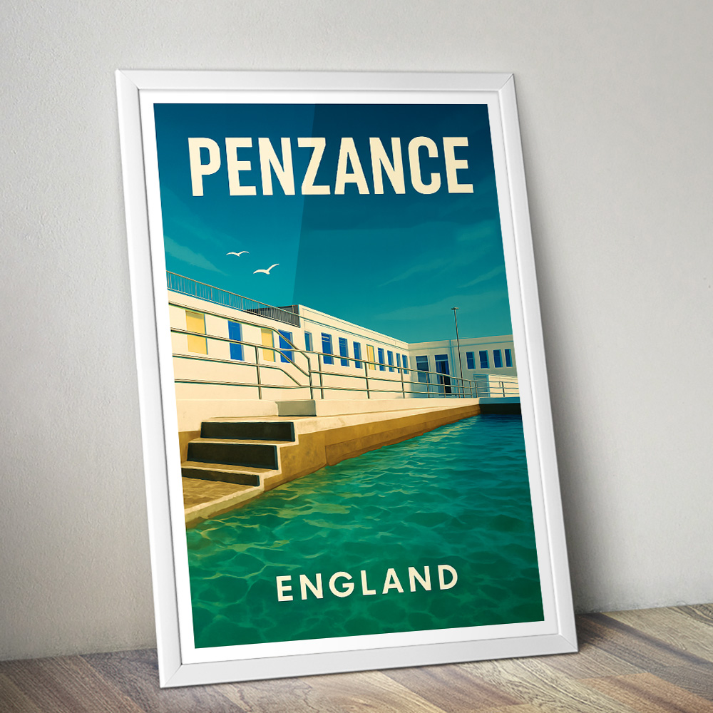 PENZANCE JUBILEE POOL MINIMALIST TRAVEL POSTER