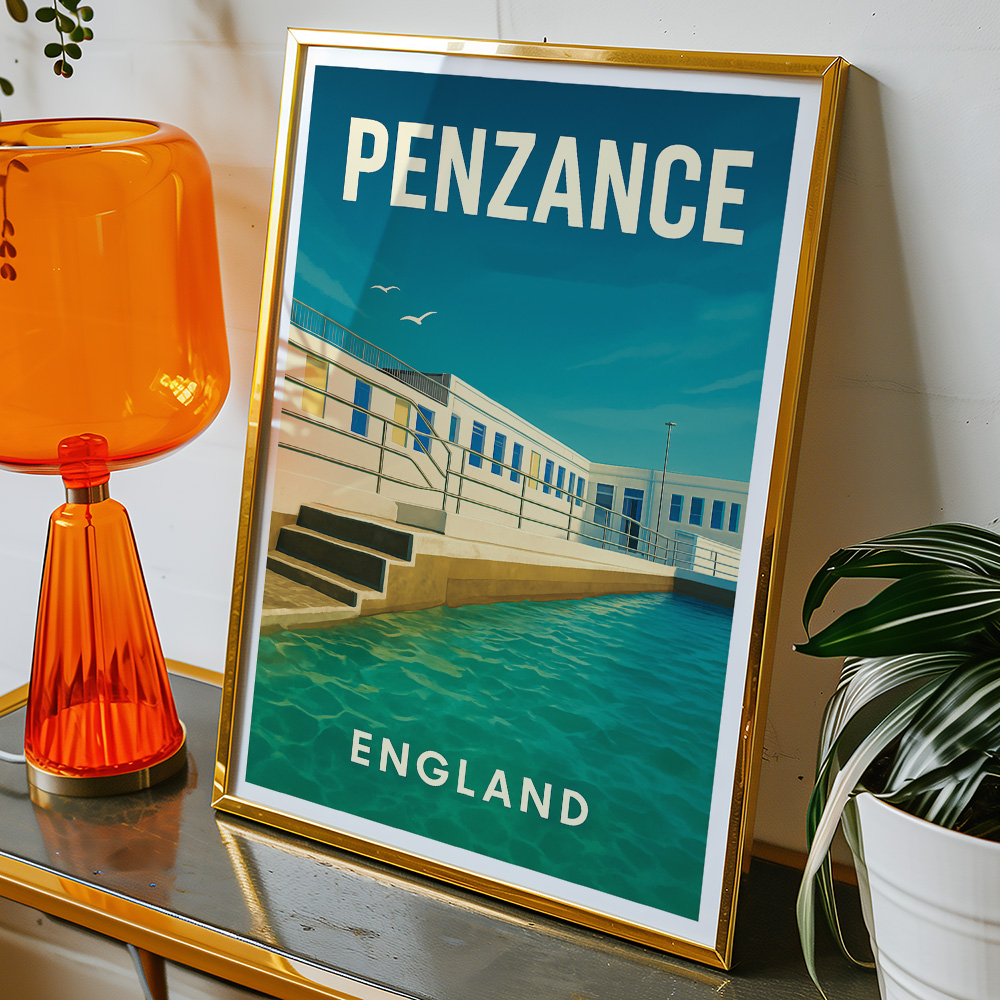 Alternative view of PENZANCE JUBILEE POOL MINIMALIST TRAVEL POSTER