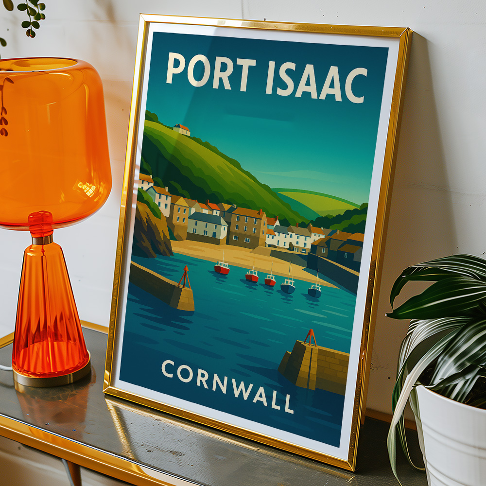 Alternative view of PORT ISAAC HARBOUR VIEW MINIMALIST TRAVEL POSTER