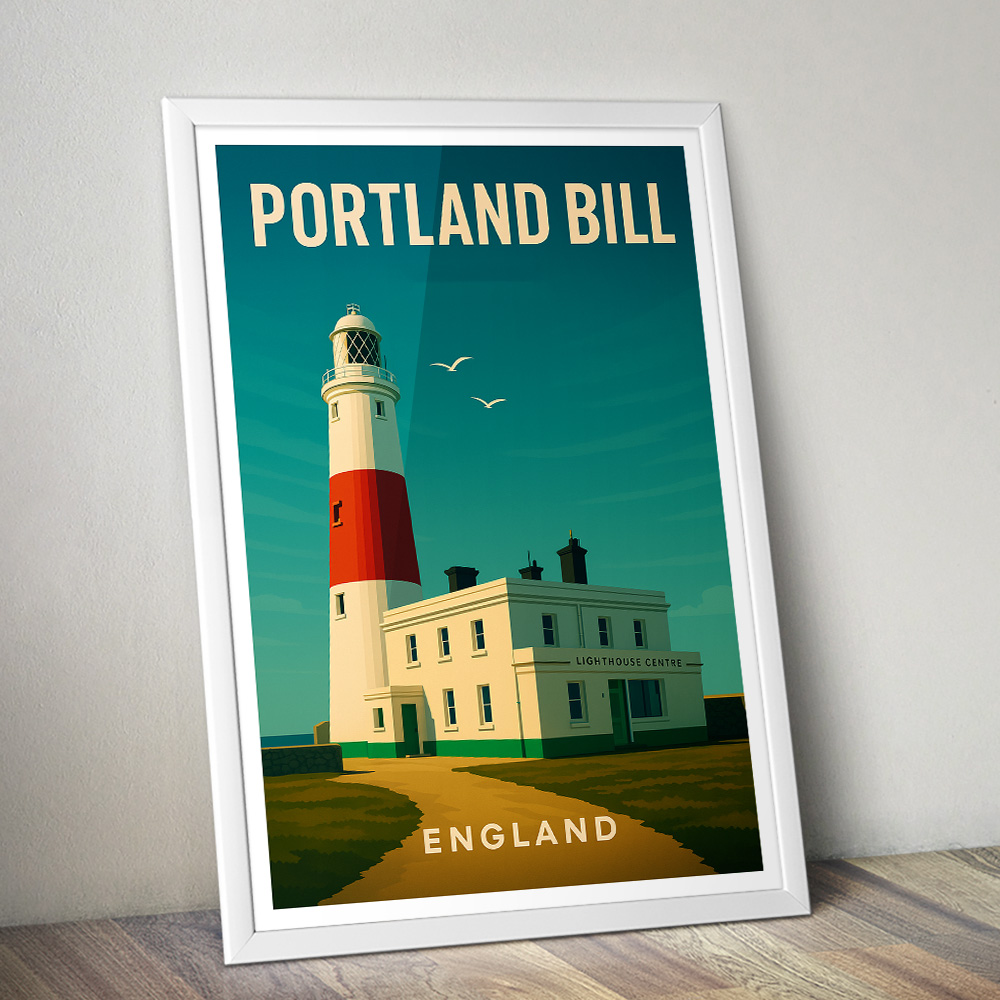 PORTLAND BILL LIGHTHOUSE MINIMALIST TRAVEL POSTER