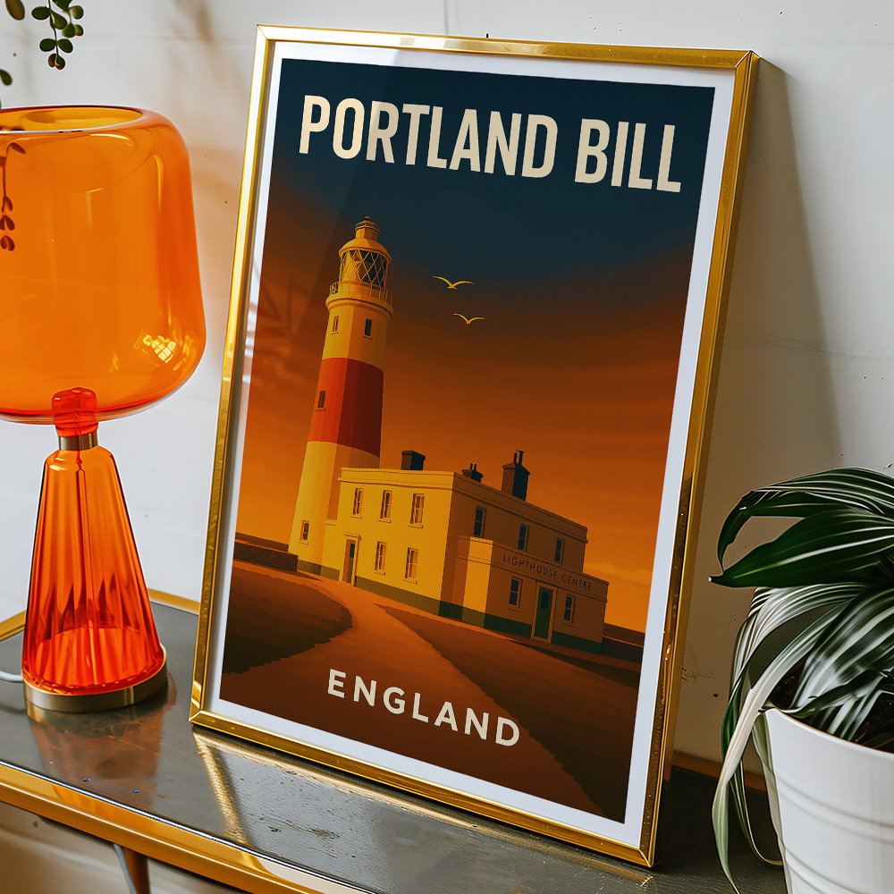 Alternative view of PORTLAND BILL AT SUNSET MINIMALIST TRAVEL POSTER