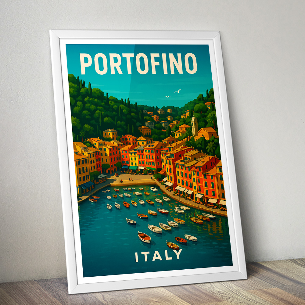 PORTOFINO ITALY MINIMALIST TRAVEL POSTER