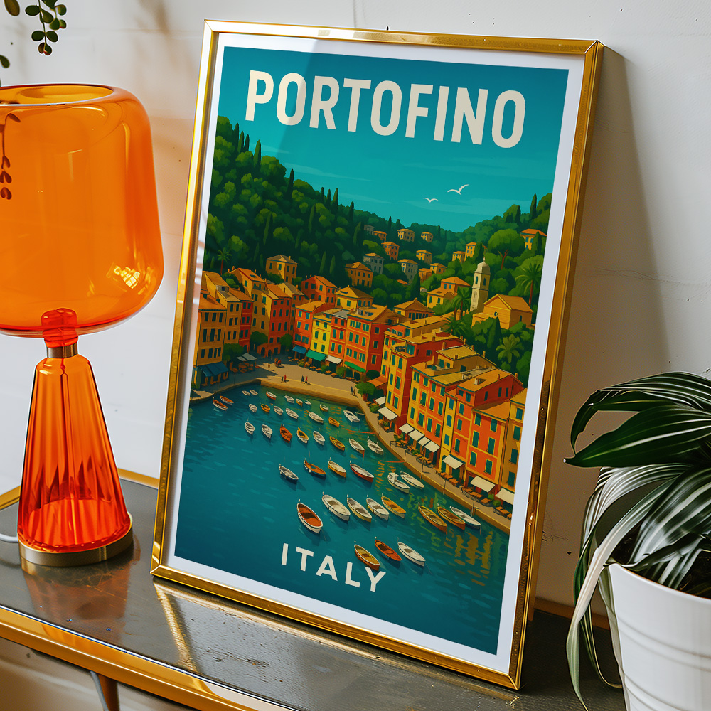 Alternative view of PORTOFINO ITALY MINIMALIST TRAVEL POSTER