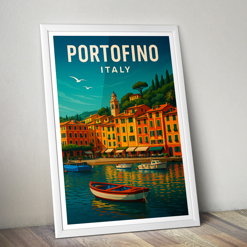 PORTOFINO ITALY COAST MINIMALIST TRAVEL POSTER
