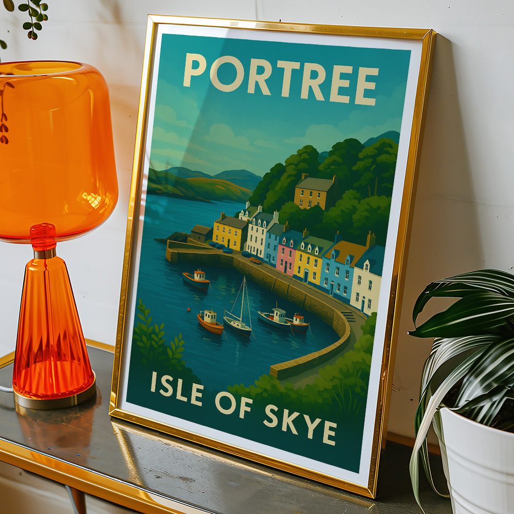 Alternative view of PORTREE HARBOUR ISLE OF SKYE MINIMALIST TRAVEL POSTER