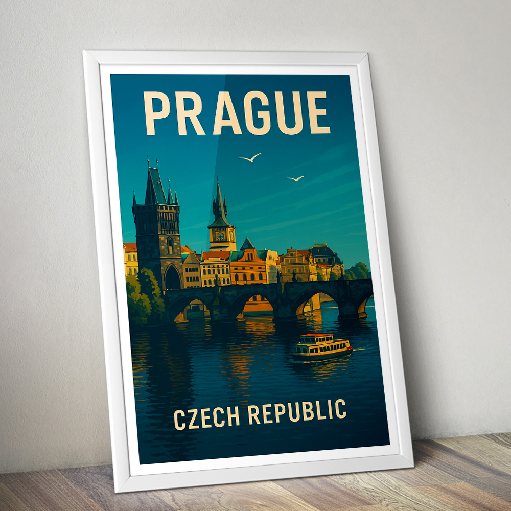 PRAGUE BRIDGE MINIMALIST TRAVEL POSTER