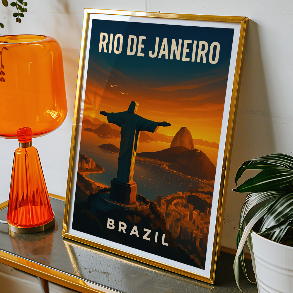 Alternative view of RIO DE JANEIRO AT GOLDEN HOUR MINIMALIST TRAVEL POSTER
