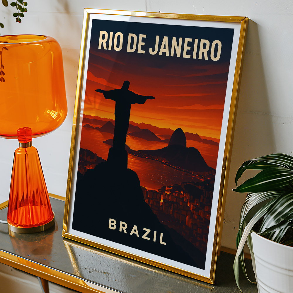 Alternative view of RIO DE JANEIRO AT SUNSET MINIMALIST TRAVEL POSTER